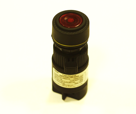 تصویر کلید فشاری ضدانفجار تابلويي با چراغ قرمز 